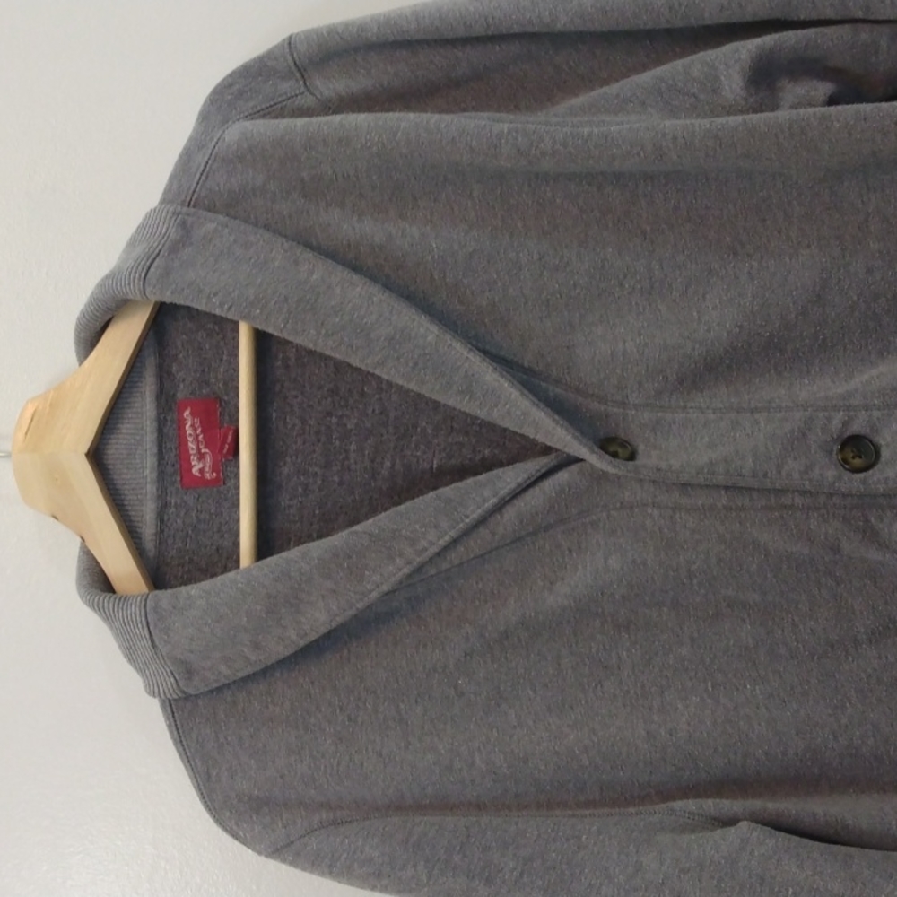 Arizona Jean Co. XXL Cotton Blend Gray Shawl Collar Cardigan